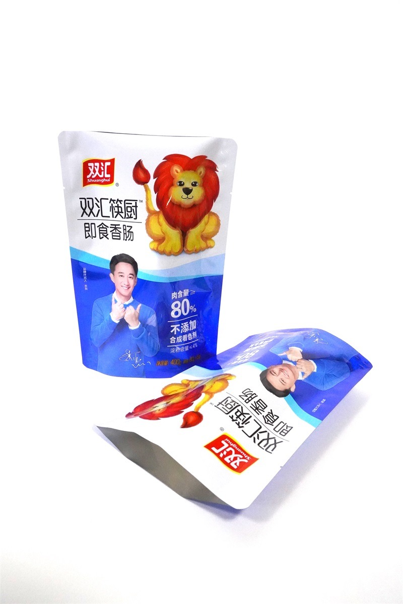 Safety Good Quality Aluminum Plastic Food Packaging Stand Up Pouch Bag For Sausage