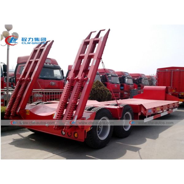 2 Axle Lowbed Lowboy Semi Trailer 40 Tons 45 Tons For Construction Machine