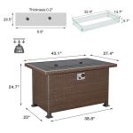 44in 50000 Btu Propane Fire Pit Table Auto Ignition
