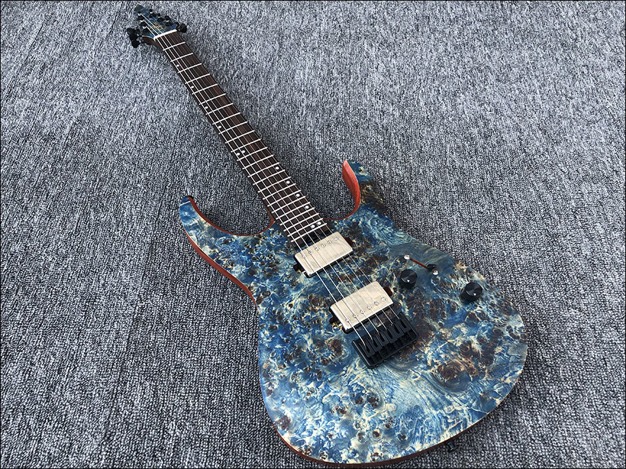 Custom Earts Electric Guitar with African Mahogany Body Black Hardware