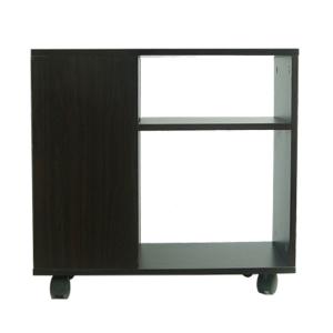 China Black Walnut Wooden Occasional Tables Two Shelves Storage With Movable Wheels factory