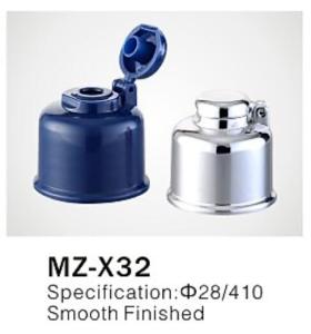 China Φ28/410 Plastic Push Pull Disc Top Cap aluminum cover for cosmetic plastic bottle closure factory
