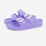 PVC Women'S Casual Slide Sandals , 36EU Double Buckle Sandals Womens