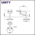 Hand Rail Bracket Door Accessories for stairs grab bar Polished Stainles Steel