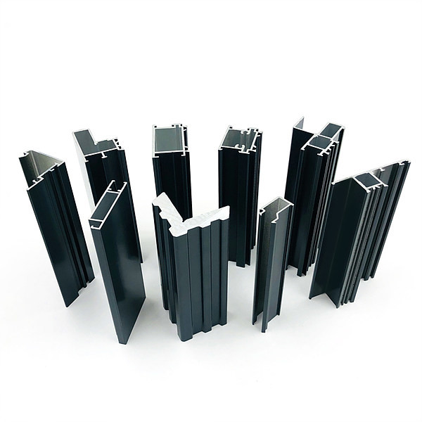 Black 0.8mm slotted Anodized Extrusion Aluminium Profiles