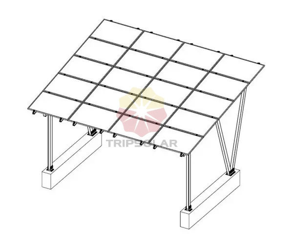 1.4KN/m2 Snow Load and 60m/s Wind Load Aluminum Structure for Solar Carport