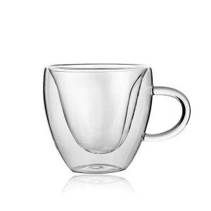 China Borosilicate Glass Double wall Cup Heart Shaped 180ml 240ml factory
