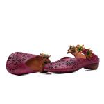 S004 2020 spring and summer new leather hollow flower velcro women's shoes round