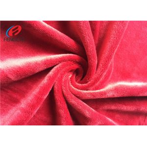 China Red Spandex Velvet Fabric For Blanket , Elastic 4 Way Stretch Polyester Fabric on sale