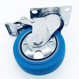China 100mm Soft Rubber Stainless Lockable Caster Wheels factory