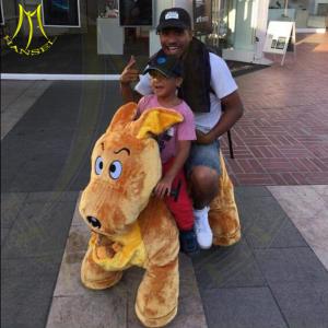 China Hansel game center electric adult ride on animals unicorn riding toy factory