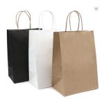 Biodegradable Brown Kraft Paper Carrier Bags With Handles For Shopping