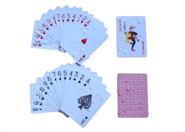 China Plastic Waterproof Pvc Playing Cards 44.5*63.5mm 0.3 - 0.33mm White Black Color factory