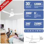 CCC Certified 1stshine White 220V DC Motor 5 Speeds Remote Control LED Ceiling