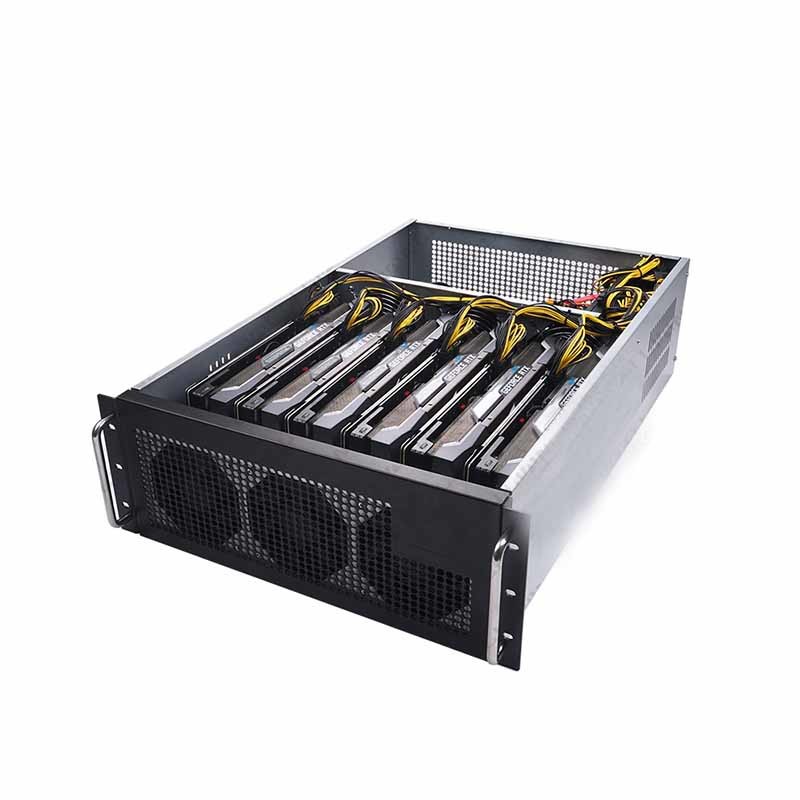 4U Rackmount 6 Gpu Mining Rack Silent Psu 2500w 8 Card Slots