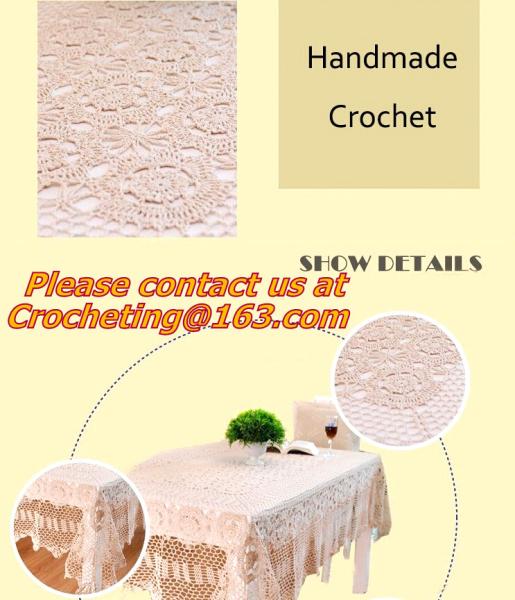 Handmade cotton lace crochet table cloth table runner American Rural nostalgia