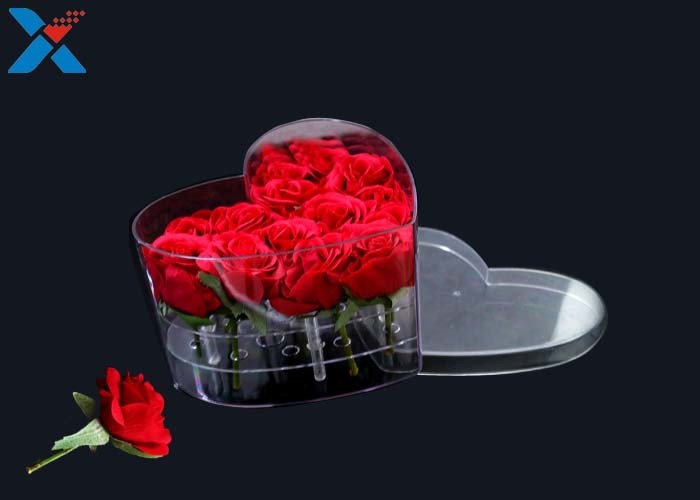 Waterproof Acrylic Heart Box , 9 18 36 Holes Clear Acrylic Favor Boxes