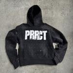 Oversized Rhinestone Custom Hoodies Jacket For Men Rhinestone Screen French