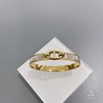 58x44mm 18K Gold Stainless Steel Bangle Horseshoe Buckle White Fritillary Open