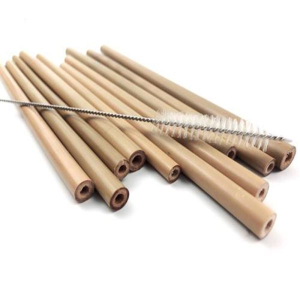 China Eco Friendly Customized Logo Reusable Natural Organic Bamboo Fiber Drinking Straw factory