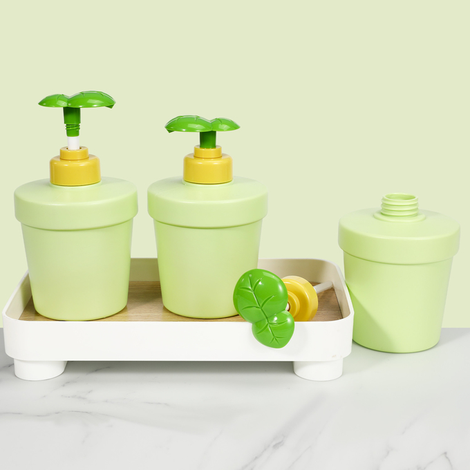 Umetass Green Children's Plastic Shampoo Bottle With Pump Travel Shampoo And Conditioner Bottle