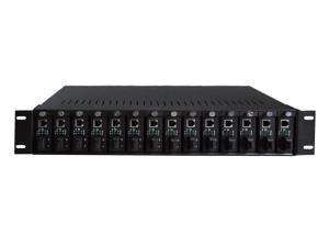 China Standalone Fiber Media Converter Chassis 2U 14 Slots With Dual Power Supply factory
