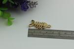Small light gold fish bones pattern zinc alloy metal handbag logo label tags for