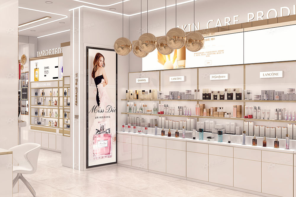 High-end Luxury Beauty Store Fixtures Makeup Display Cabinet For Skincare Shop Design And Premium Shop Decoration