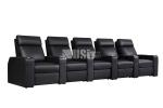 5-Seat Genuine Leather Power Recliner Home Theatre Seating Push Back Recliner