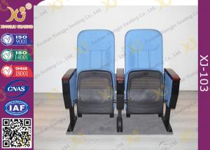 China Fabric Padder Prayer Seat Stacking Church Hall Chairs With Tablet And Book Rack factory