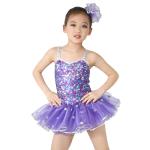 Sequins Hem Tires Dress Girls Dance Costume Dresses Holograms Sequins Sweetheart