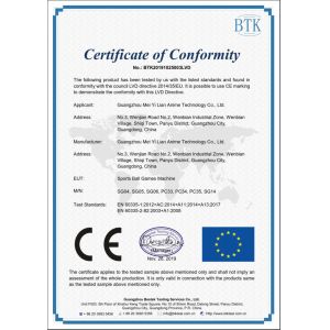 Guangzhou Mei Yi Lian Anime Technology Co.,Ltd Certifications