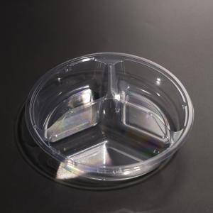 China 3 Compartment Eco Friendly PET Plastic Food Tray With Customized Color factory