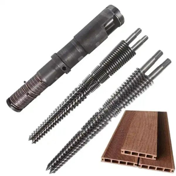 China Bimetallic Nitride Conical Twin Screws WPC PVC PE Industry / Extruder Screws And Barrels factory