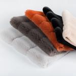 Home Bed Soft Faux Fur Fabric for Women's Winter Coat Polyester Stripe Embossing