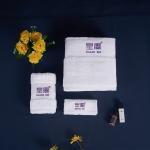 100% Cotton Luxury Hotel Towel Set Custom Embroidered Logo Hotel Spa White Bath