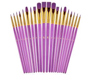 China Purple Nylon Hair Paint Brush Kit Face Body Paint Brush Set Customized Logo factory