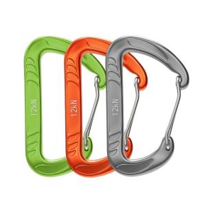 China Customized LOGO 12KN Aluminum Carabiner Clips for Heavy Industry Applications factory