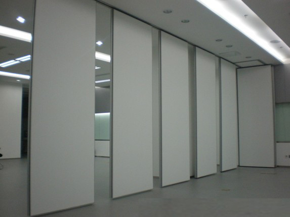 Commercial Movable Aluminum Office Sliding Partition Walls With Smooth Arc-Shaped Frame