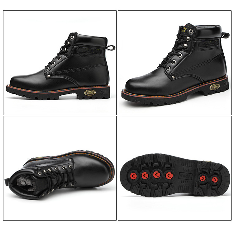Safety Shoes With Steel Toe Cap And Steel Midsole Safety Boots Anti-Smashing Anti-Puncture For Worker