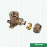 Female Wall Plated Threaded Elbow Pex Brass Fittings Brass Color Customized Logo