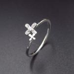 925 Charm Silver Cubic Zirconia Rings / Pentagram Shape Five Point Star Ring