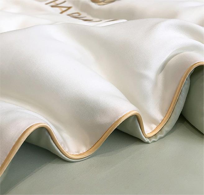 Silky Tencel Summer Quilt Set 4 Ice Silk Thin Quilts for Machine Wash 60 Fabric Count