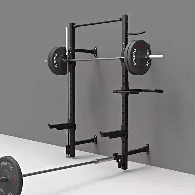 Home Gym Wall Mounted Foldable Pull Up Bar Strength Training Smith Machine Squat Racks