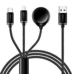 China TPE USB A To USB C + L + Watch Cable 3 In 1 Charging Cable 3A ES-X60 Series factory