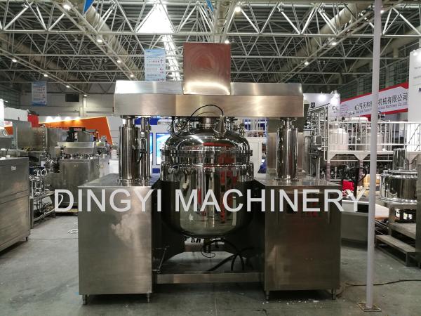 600L SS316L Lotion Vacuum Emulsifier Hydraulic Lifting Water Ring Type Vacuum