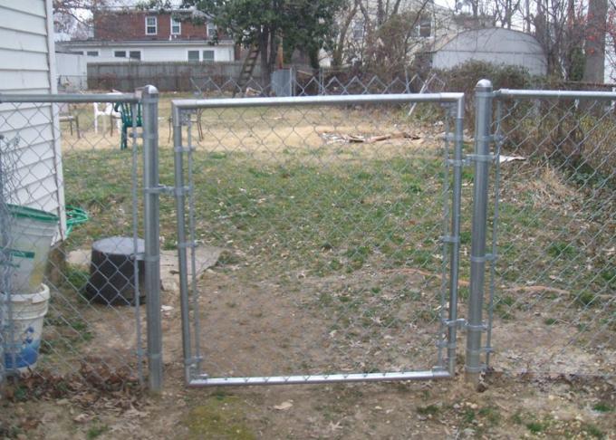 School Timber Garden Gates Black PVC Coated , Commercial Garden Mesh Fencing