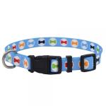 Adjustalbe Personalized Nylon Dog Collar Easy Clean With Reflective Line
