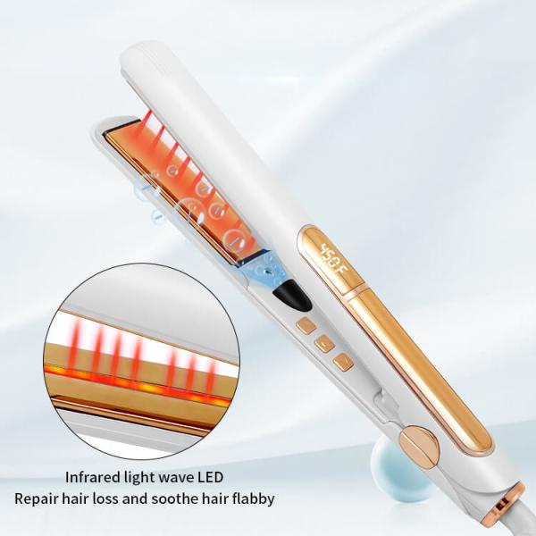 Gold Flat Iron Ceramic Tourmaline Infrared Keratin Protech Professional Hair