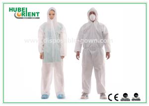 China Nonwoven Disposable Protective Suit PP PE Protective Coverall With Hood factory